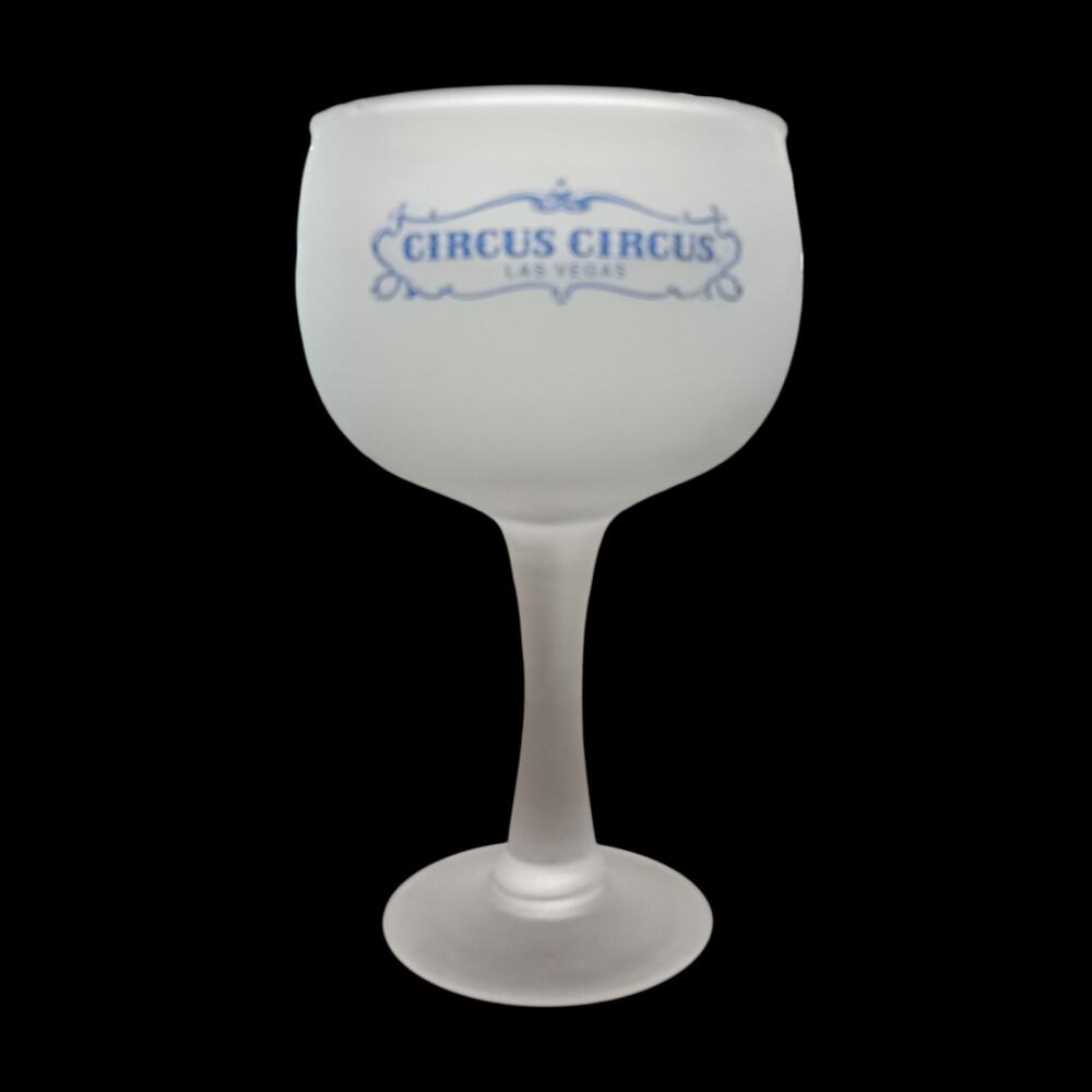 Vintage Circus Circus Hotel Casino Las Vegas Frosted Margarita Glass 10" Tall